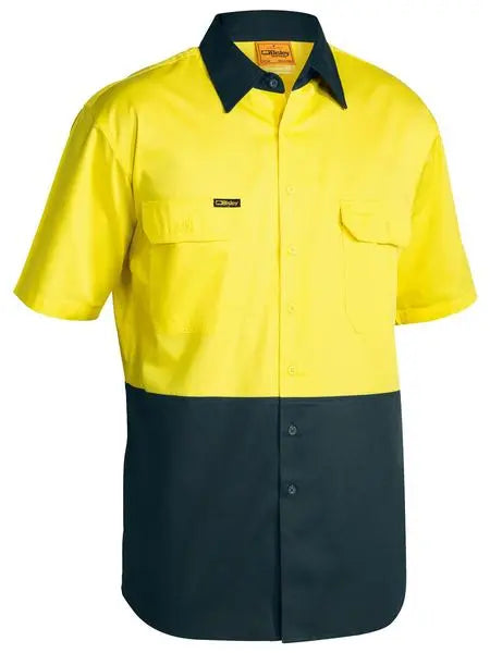 Bisley Workwear Cool Lightweight Hi Vis Drill Shirt Short Sleeve BS1895 Metro Workwear.